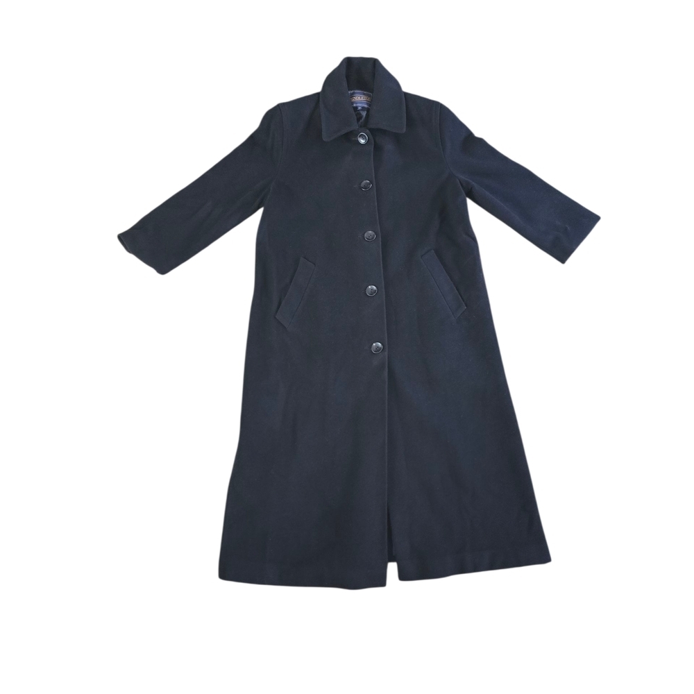 Pendleton Women's Black Pea Coat Wool Size 10P Long Overcoat 22"-47" Sleeve 20"